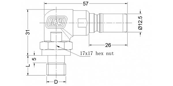 Raccord courbe 90° mâle
